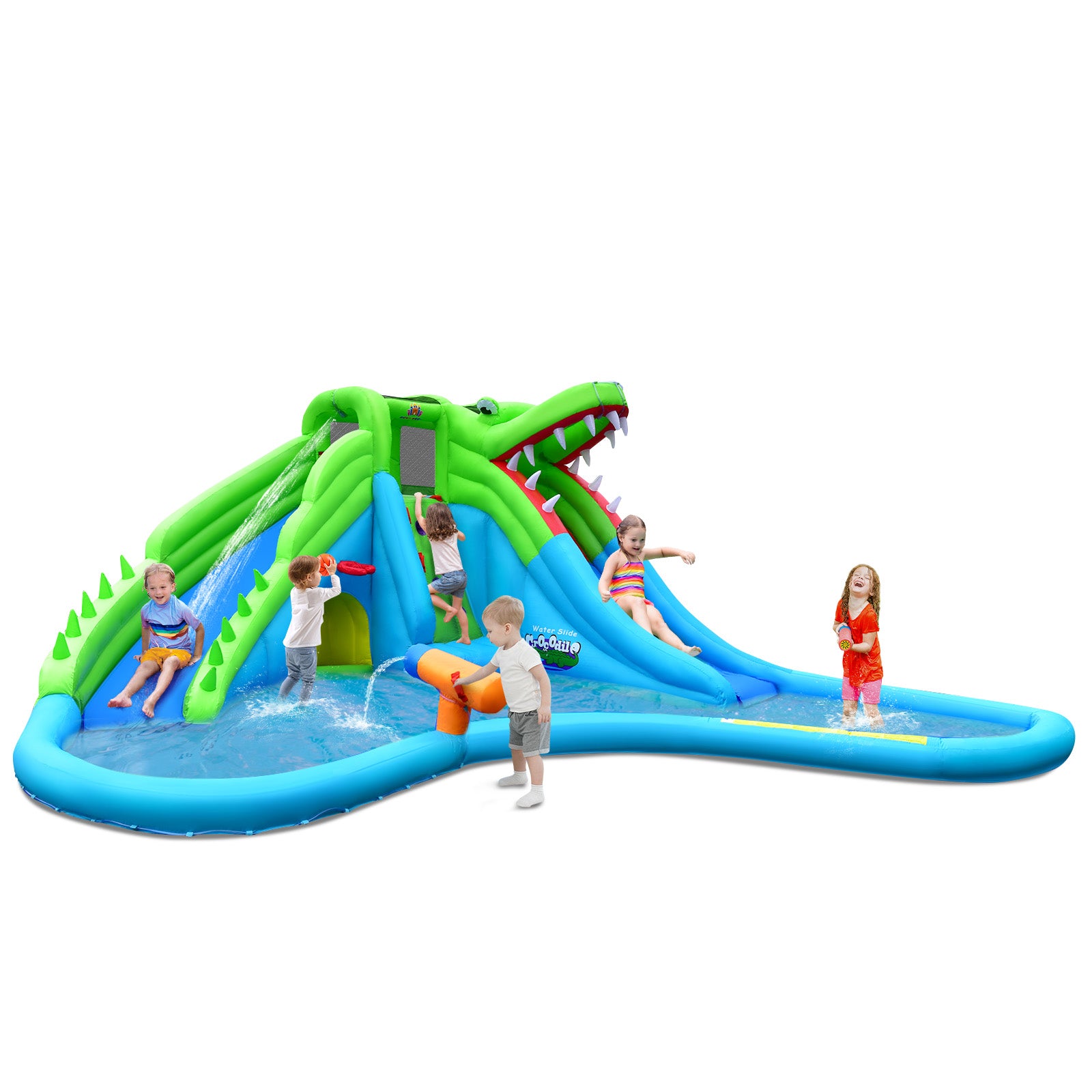 7-in-1 Inflatable Bounce House with Splashing Pool without Blower Bounce House at Gallery Canada