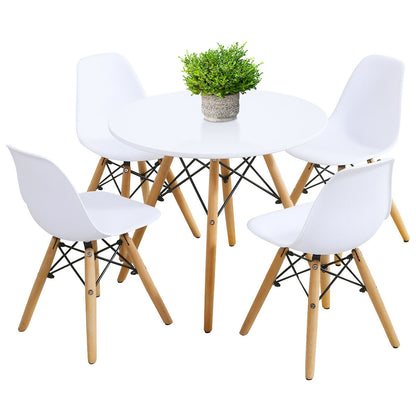 5 Pieces Kids Mid-Century Modern Table Chairs Set, White Kids Table & Chair Sets at Gallery Canada