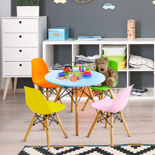 5 Pieces Kid's Colorful Set with 4 Armless Chairs, Multicolor Kids Table & Chair Sets Multicolor at Gallery Canada