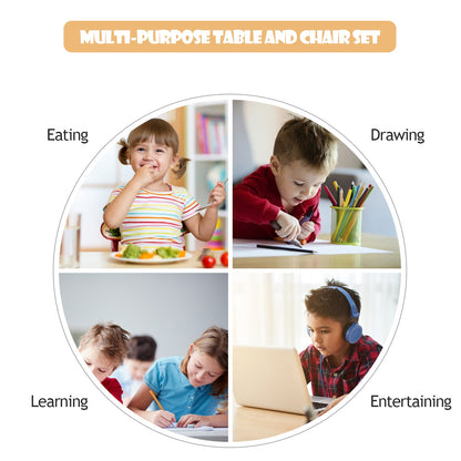 5 Pieces Kid's Colorful Set with 4 Armless Chairs, Multicolor Kids Table & Chair Sets at Gallery Canada