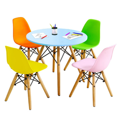 5 Pieces Kid's Colorful Set with 4 Armless Chairs, Multicolor Kids Table & Chair Sets at Gallery Canada