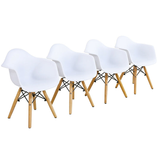 5 Piece Kids Modern Round Table Chair Set, White Kids Table & Chair Sets White at Gallery Canada