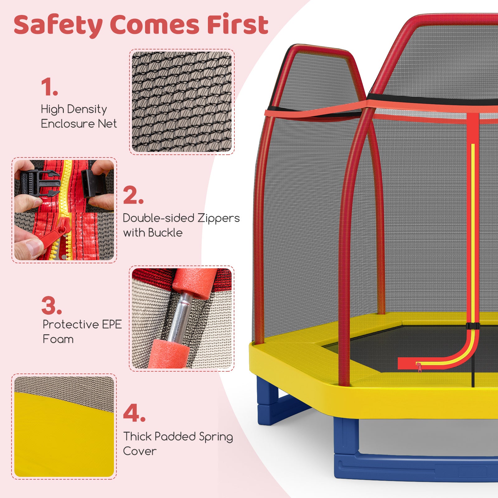 7 Feet Kids Recreational Bounce Jumper Trampoline, Red Trampolines at Gallery Canada