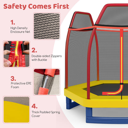 7 Feet Kids Recreational Bounce Jumper Trampoline, Red Trampolines at Gallery Canada