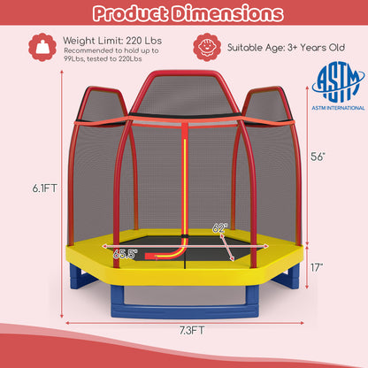 7 Feet Kids Recreational Bounce Jumper Trampoline, Red Trampolines at Gallery Canada