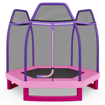7 Feet Kids Recreational Bounce Jumper Trampoline, Pink Trampolines Pink at Gallery Canada