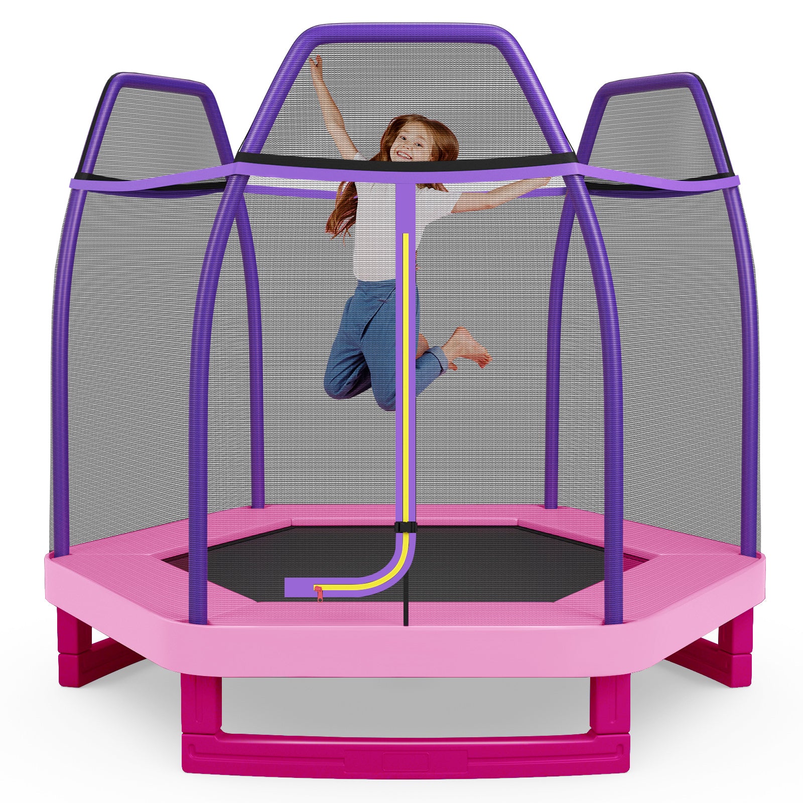 7 Feet Kids Recreational Bounce Jumper Trampoline, Pink Trampolines at Gallery Canada