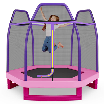 7 Feet Kids Recreational Bounce Jumper Trampoline, Pink Trampolines at Gallery Canada