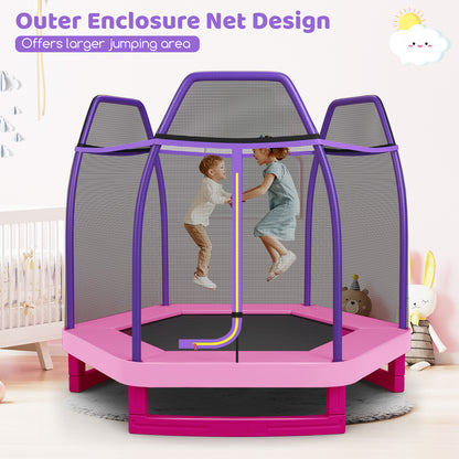 7 Feet Kids Recreational Bounce Jumper Trampoline, Pink Trampolines at Gallery Canada