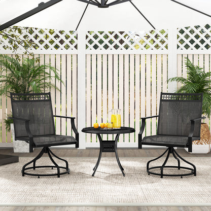 Patio Swivel Dining Chairs, Set of 2, Heavy-Duty Metal Frame, Gray Patio Dining Chairs at Gallery Canada