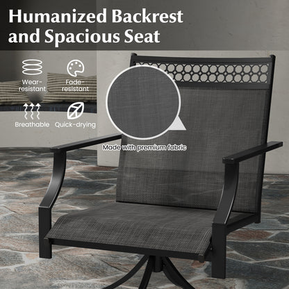 Patio Swivel Dining Chairs, Set of 2, Heavy-Duty Metal Frame, Gray Patio Dining Chairs at Gallery Canada