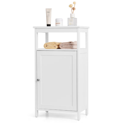 Floor Cabinet Multifunction Storage Rack Organizer Stand, White