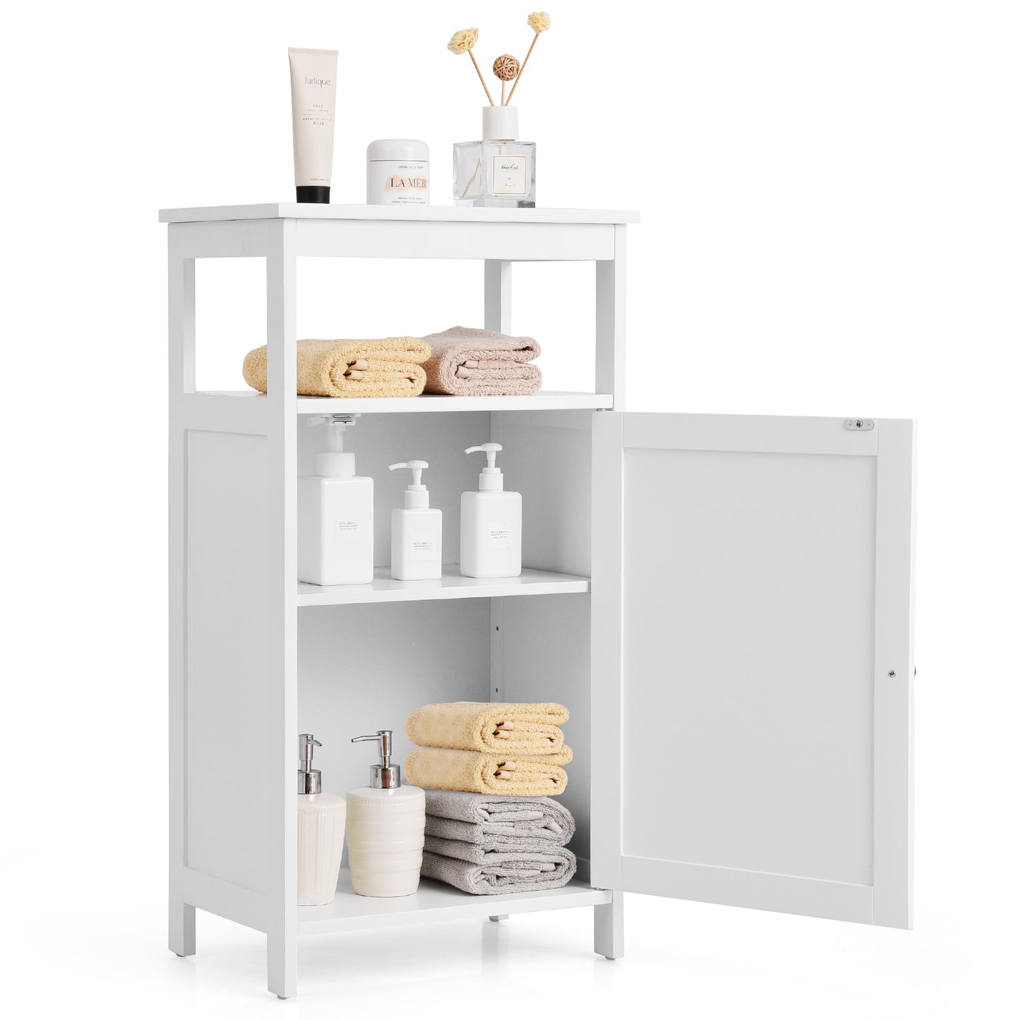 Floor Cabinet Multifunction Storage Rack Organizer Stand, White Floor Cabinets at Gallery Canada