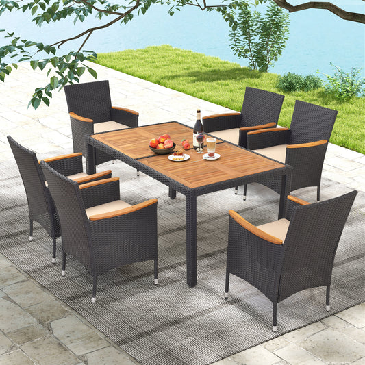 7 Piece Outdoor Dining Set, With Umbrella Hole Patio Dining Sets Options at Gallery Canada