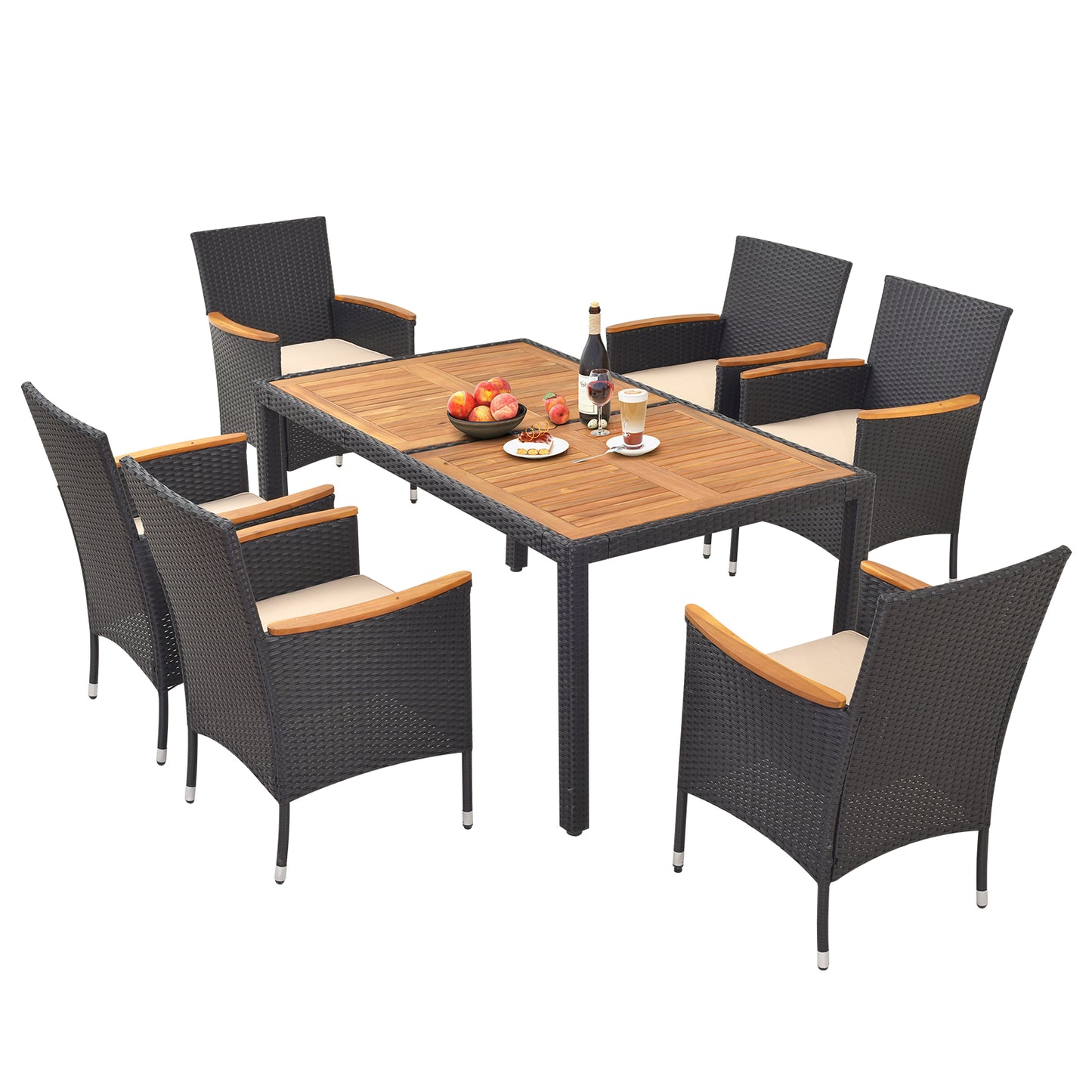 7 Piece Outdoor Dining Set, With Umbrella Hole Patio Dining Sets at Gallery Canada