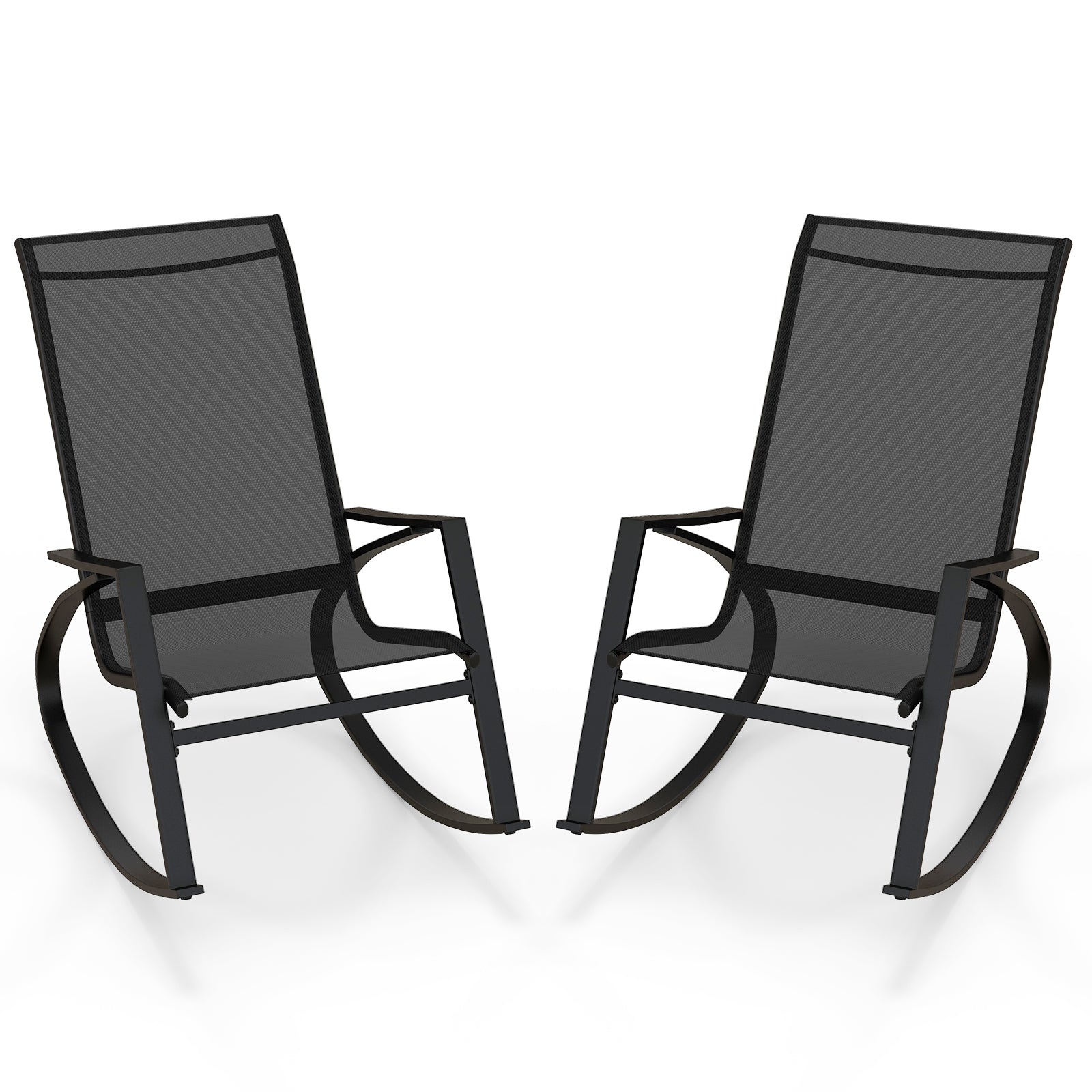 Patio Rocking Chairs, Outdoor Sling Fabric Rockers, Black Patio Rocking Chairs & Gliders Black at Gallery Canada
