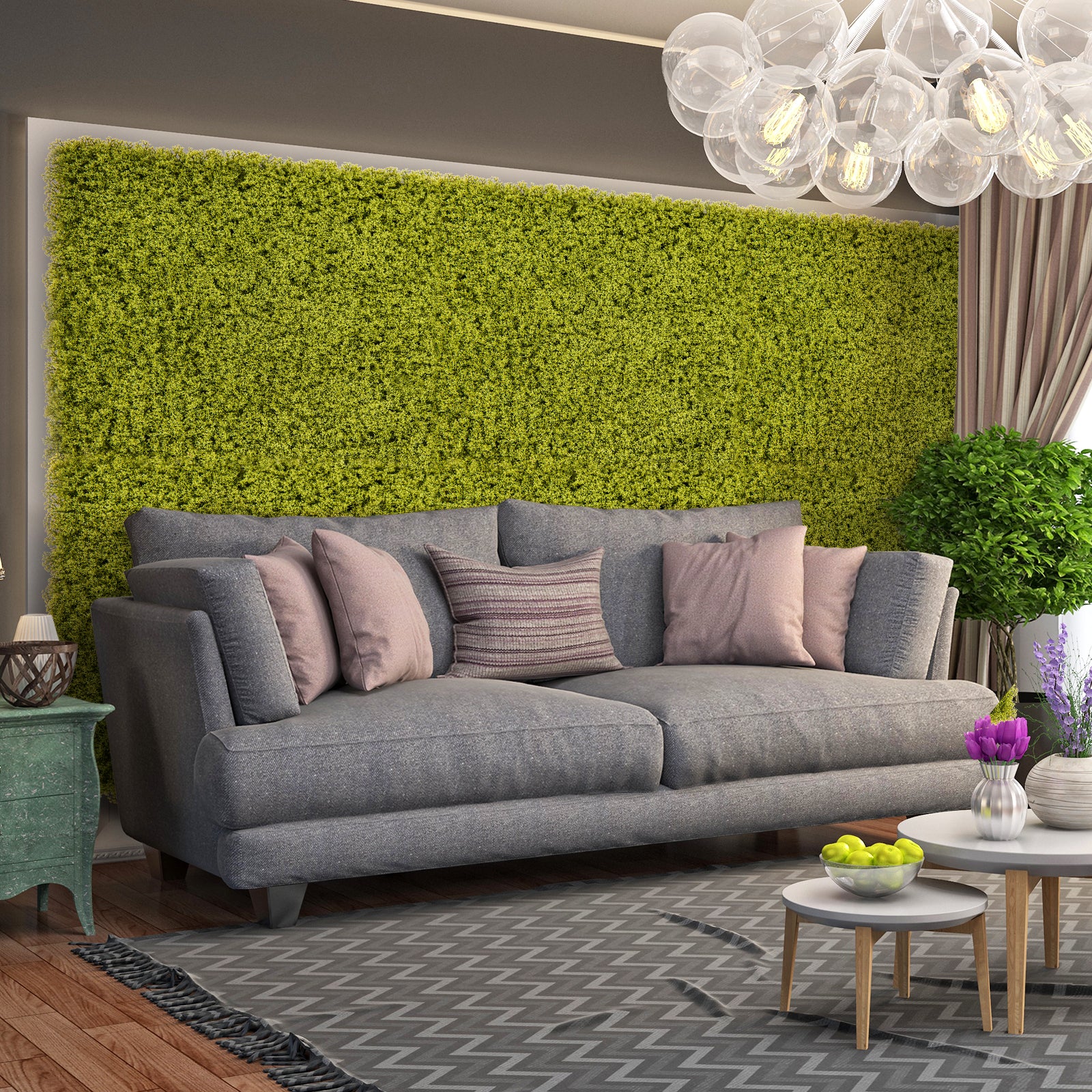 12 Pieces 20 x 20 inches Artificial Grass Wall Panels for Garden Yard Balcony, Light Green Faux Plants at Gallery Canada