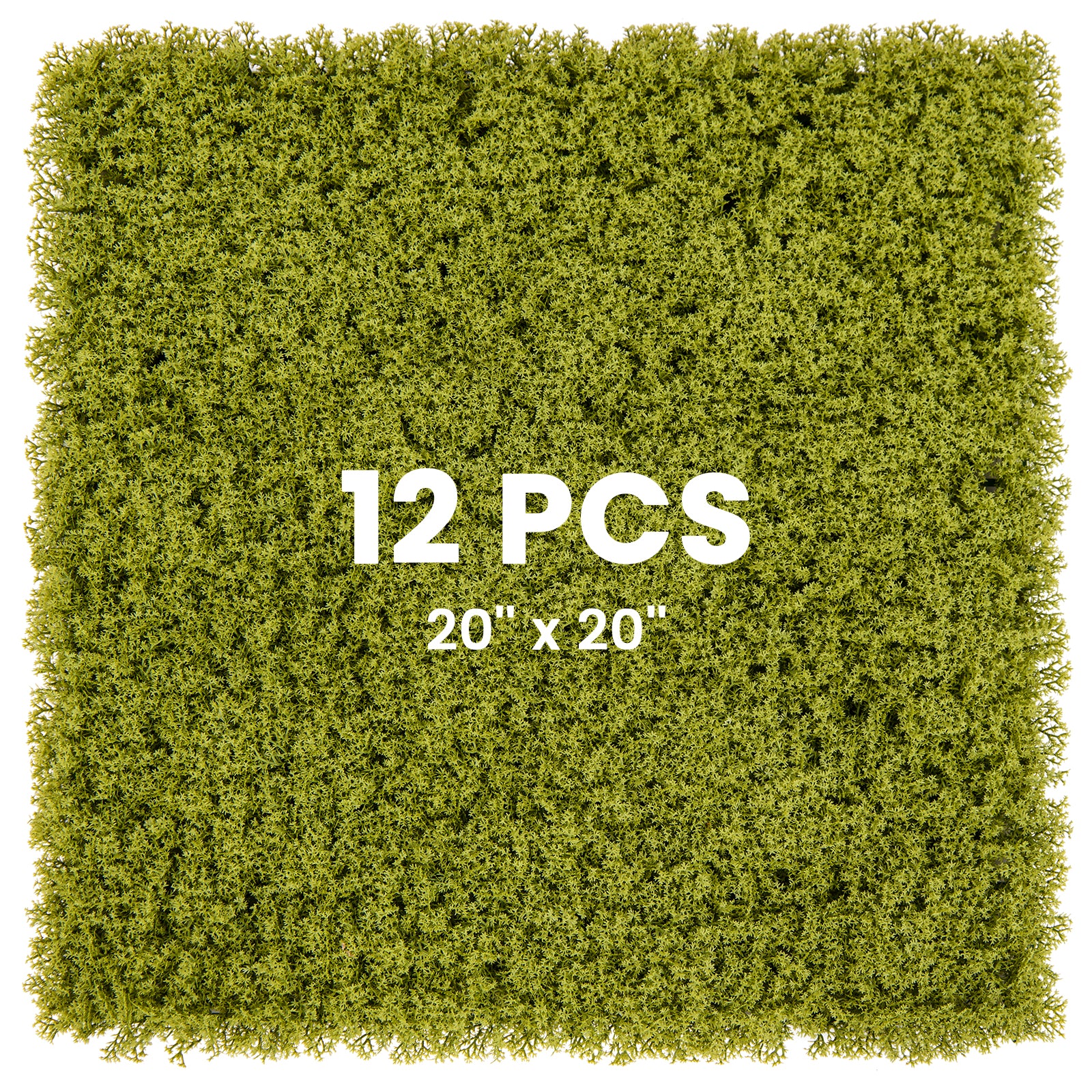 12 Pieces 20 x 20 Inches Artificial Grass Wall Panels, Light Green Faux Plants Light Green at Gallery Canada