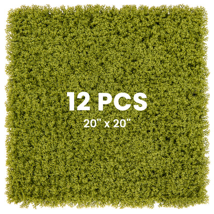 12 Pieces 20 x 20 Inches Artificial Grass Wall Panels, Light Green Faux Plants at Gallery Canada