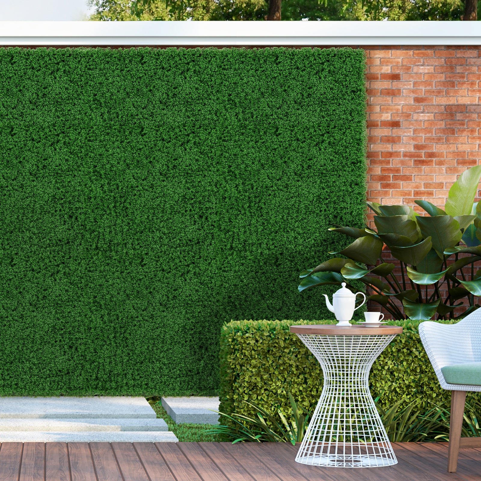 12 Pieces 20 x 20 inches Artificial Grass Wall Panels for Garden Yard Balcony, Green Faux Plants at Gallery Canada