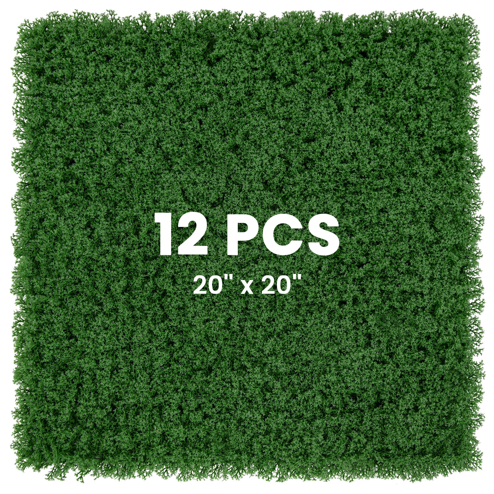 12 Artificial Grass Wall Panels, 20 x 20 Inches, Green Faux Plants Green at Gallery Canada