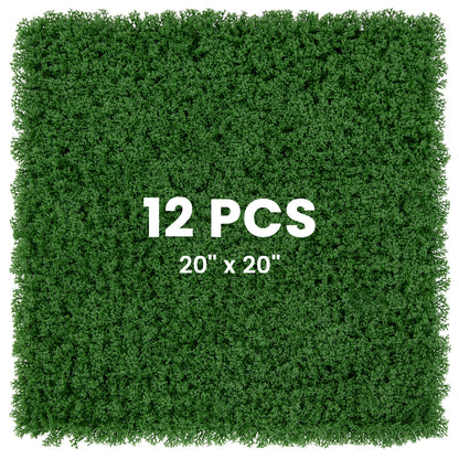 12 Artificial Grass Wall Panels, 20 x 20 Inches, Green Faux Plants Green at Gallery Canada