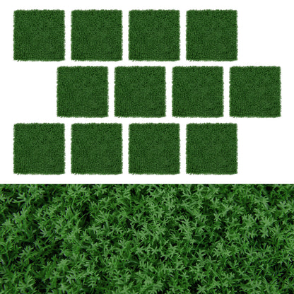 12 Pieces 20 x 20 inches Artificial Grass Wall Panels for Garden Yard Balcony, Green Faux Plants at Gallery Canada
