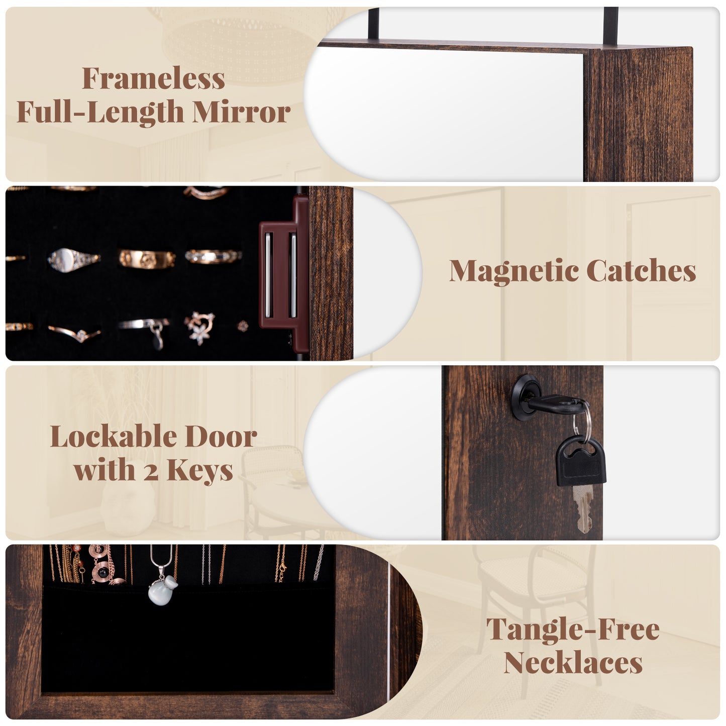 Multipurpose Storage Cabinet, 4 Drawers, Rustic Brown Jewelry Armoires at Gallery Canada