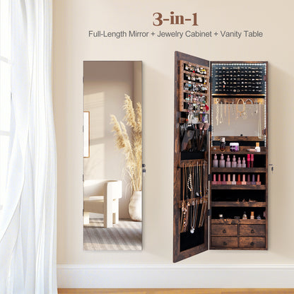 Multipurpose Storage Cabinet, 4 Drawers, Rustic Brown Jewelry Armoires at Gallery Canada