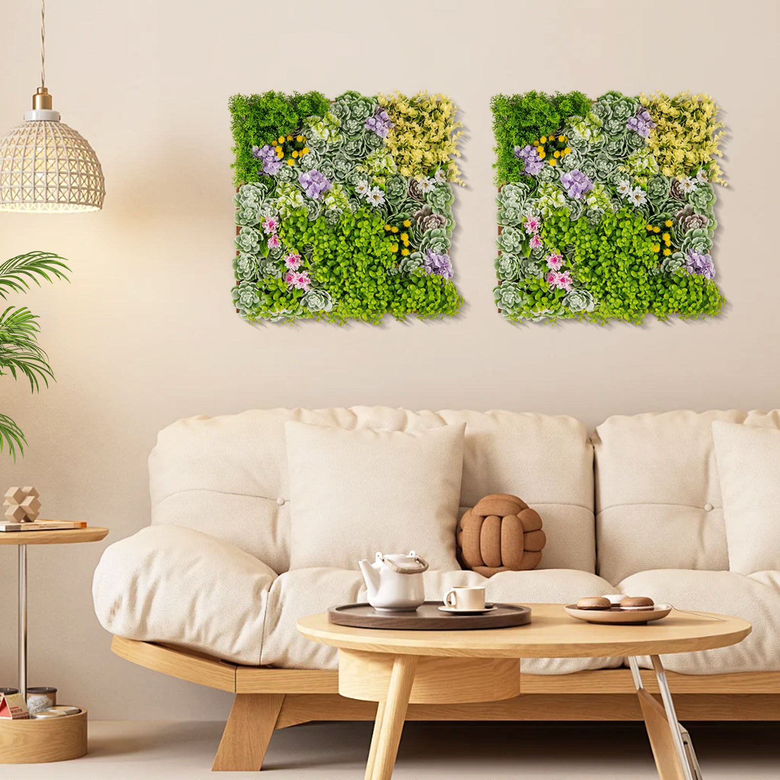 20" x 20" 3D Hanging Succulents with 10 Types of Mixed Faux Plants for Balcony Home, Green Faux Plants at Gallery Canada
