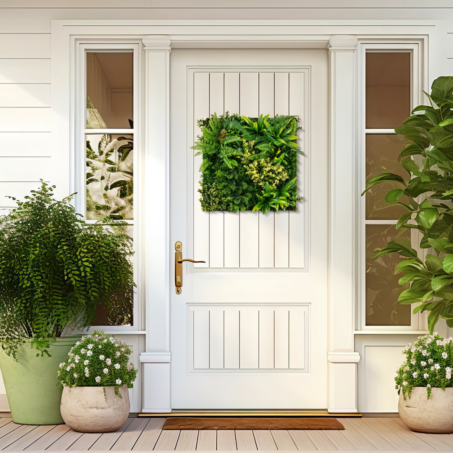 20" x 20" 3D Hanging Hedge, Mixed Faux Plants, Indoor Outdoor, Green Faux Plants at Gallery Canada