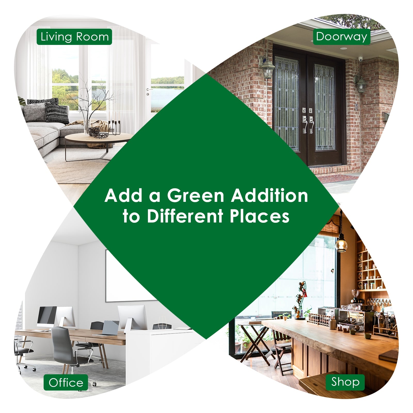 4 Feet Artificial Topiary Triple Ball Tree Plant, Green Faux Plants at Gallery Canada