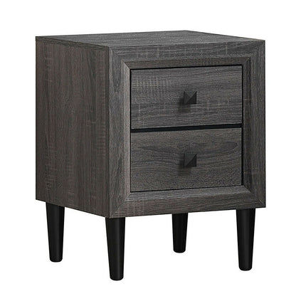 2PCS Nightstand W/2 Drawer Multipurpose, Gray Nightstands at Gallery Canada
