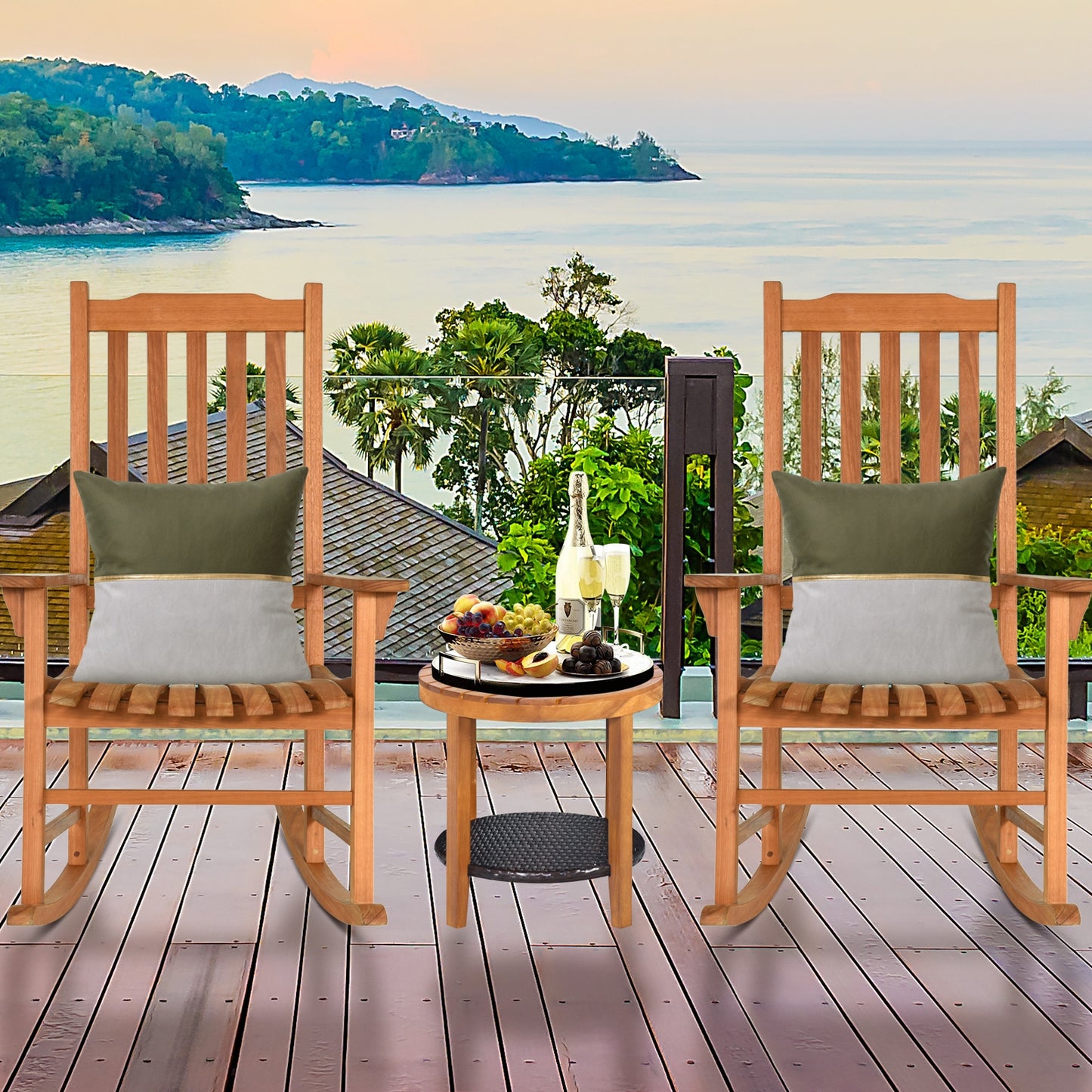 Outdoor Rocking Chair Single Rocker for Patio Deck, Natural Patio Rocking Chairs & Gliders at Gallery Canada