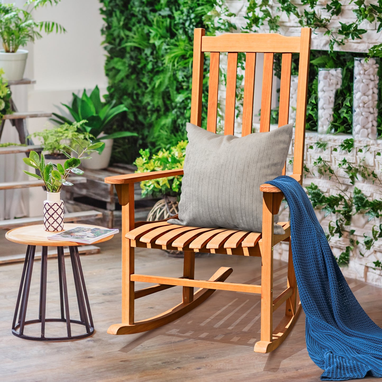 Outdoor Rocking Chair Single Rocker for Patio Deck, Natural Patio Rocking Chairs & Gliders at Gallery Canada
