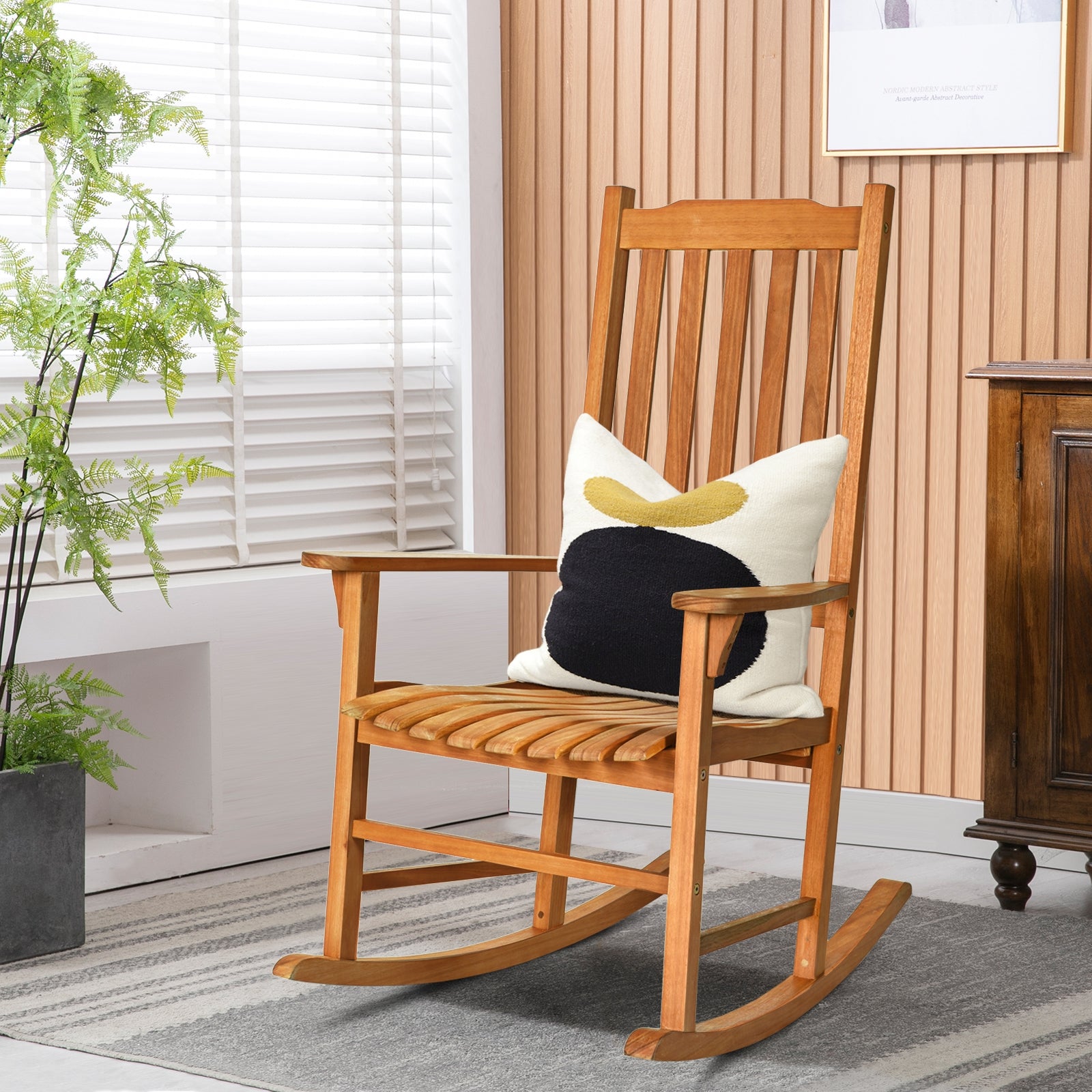 Outdoor Rocking Chair Single Rocker for Patio Deck, Natural Patio Rocking Chairs & Gliders at Gallery Canada