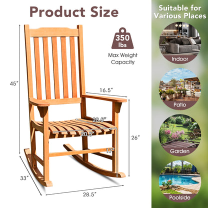 Outdoor Rocking Chair Single Rocker for Patio Deck, Natural Patio Rocking Chairs & Gliders at Gallery Canada