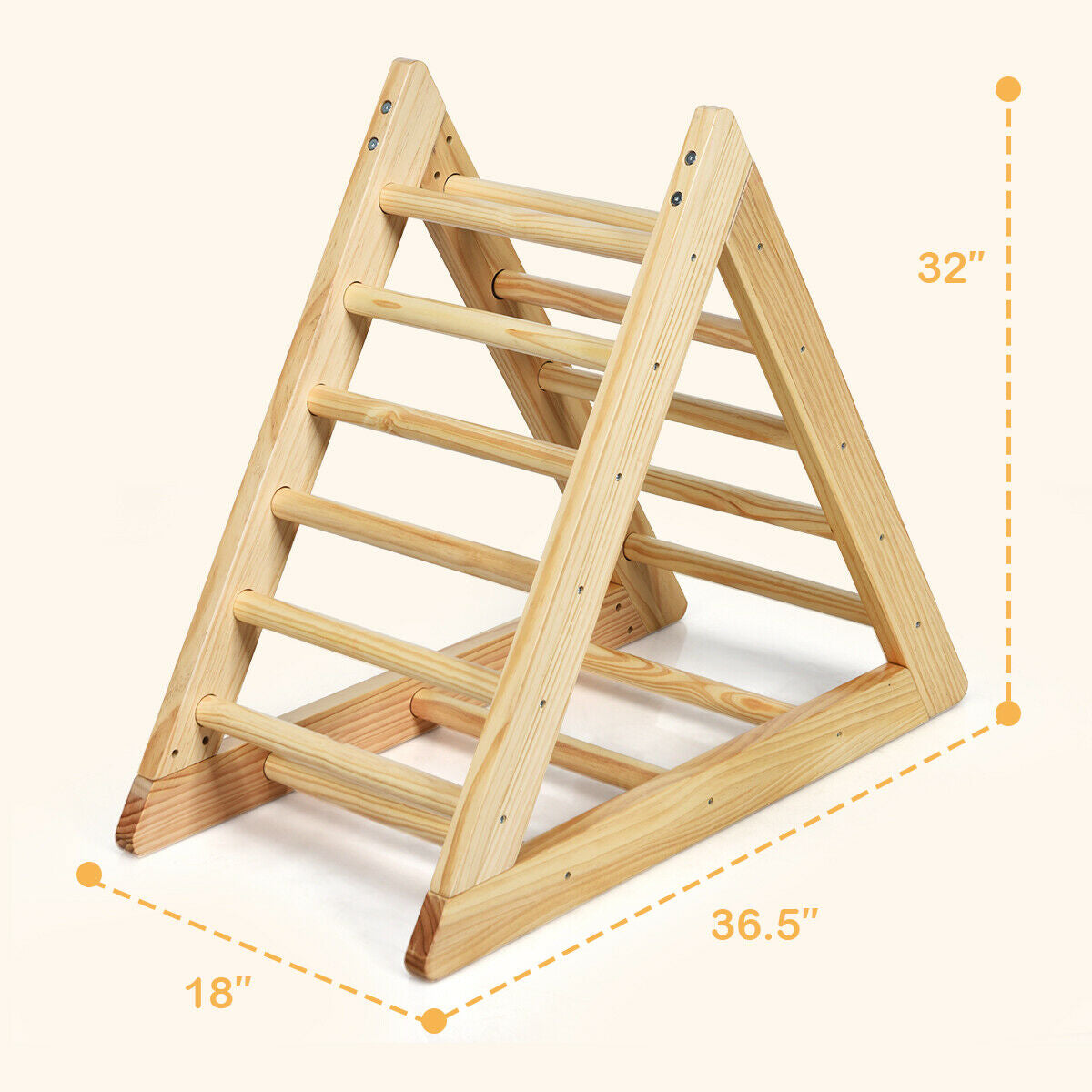 Wooden Triangle Climber for Toddler Step Training, Natural Climbers & Slides at Gallery Canada