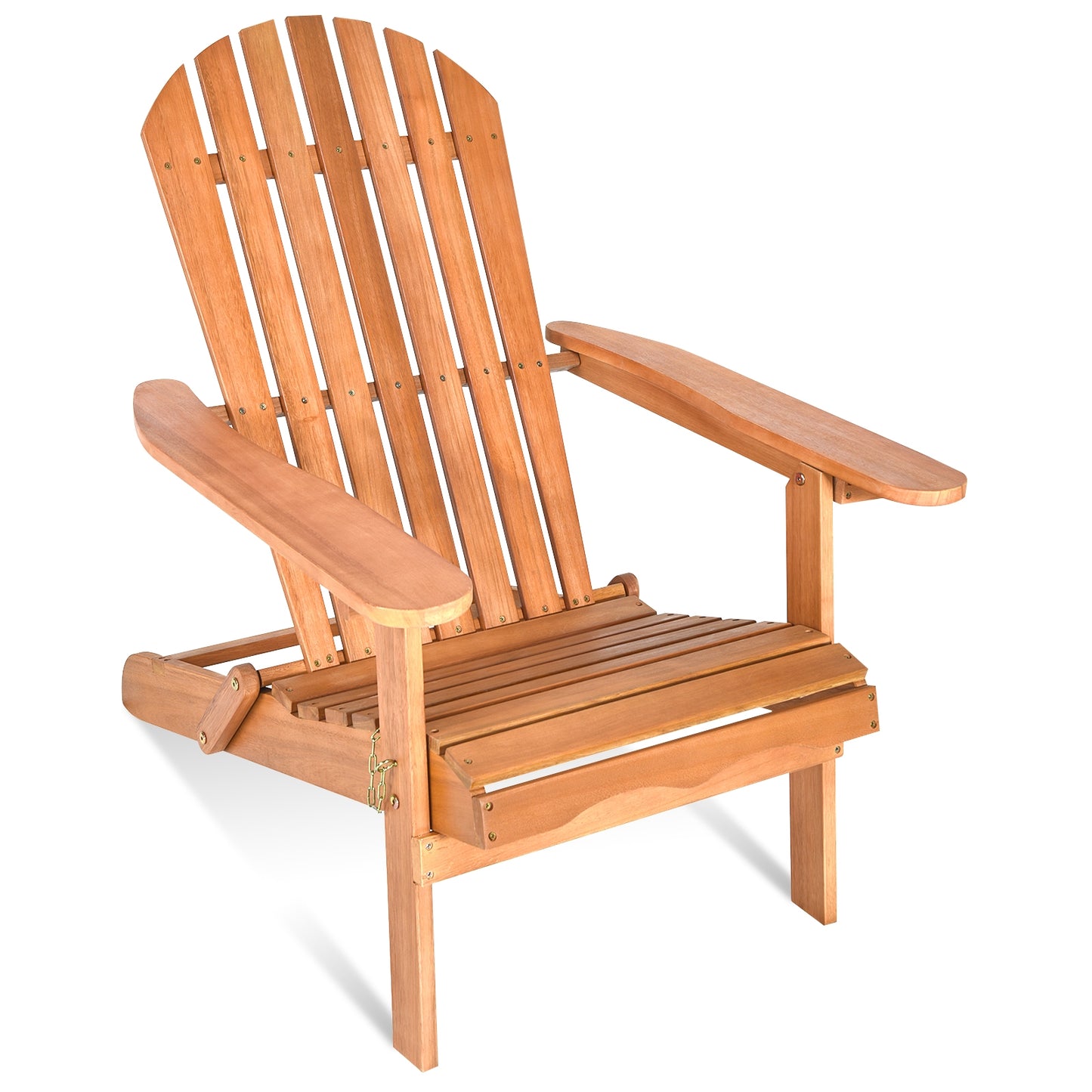 Foldable Outdoor Wood Lounger Chair, Natural Adirondack Chairs Natural at Gallery Canada