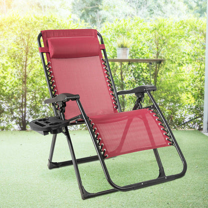 Oversize Lounge Chair Patio Heavy Duty Folding Recliner, Dark Red Beach & Lawn Chairs at Gallery Canada