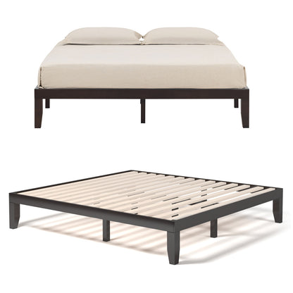 14 Inch King Size Wood Platform Bed Frame, Brown Simple Bed Frame at Gallery Canada