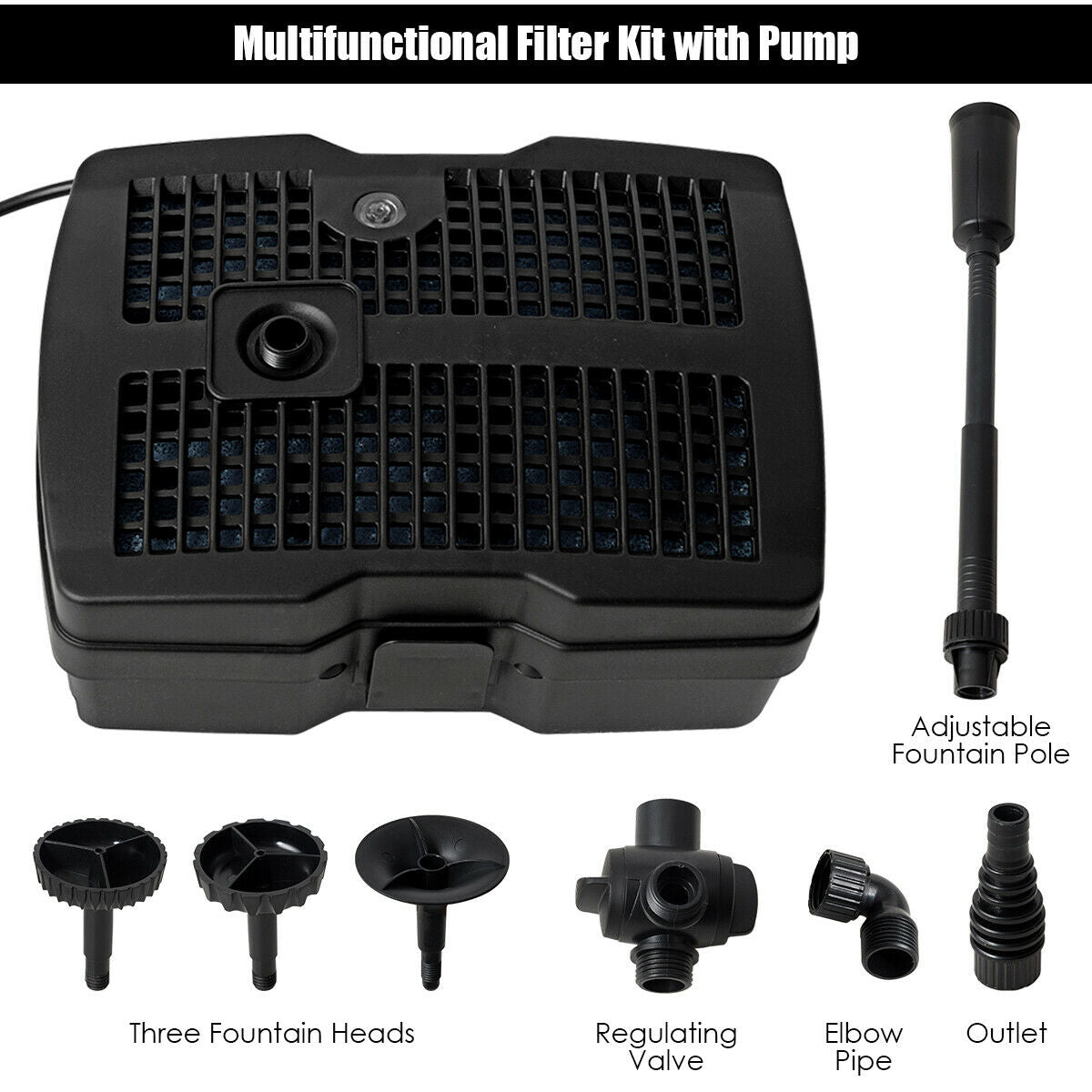 All-in-One 660 GPH Pond Filter Pump with Sterilizer and Fountain Jet, Black Watering & Irrigation at Gallery Canada