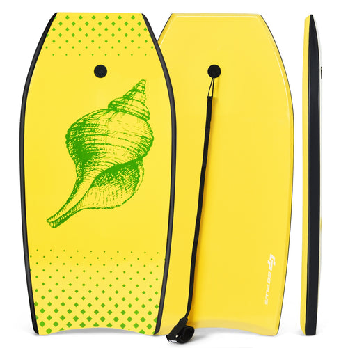 Lightweight Surfing Bodyboard, M, Yellow