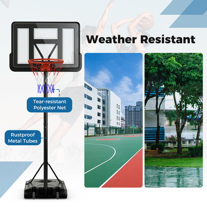 4.4-10 Feet Portable Basketball Hoop Adjustable with 2 Wheels and Fillable Base, Black Sport Equipments at Gallery Canada