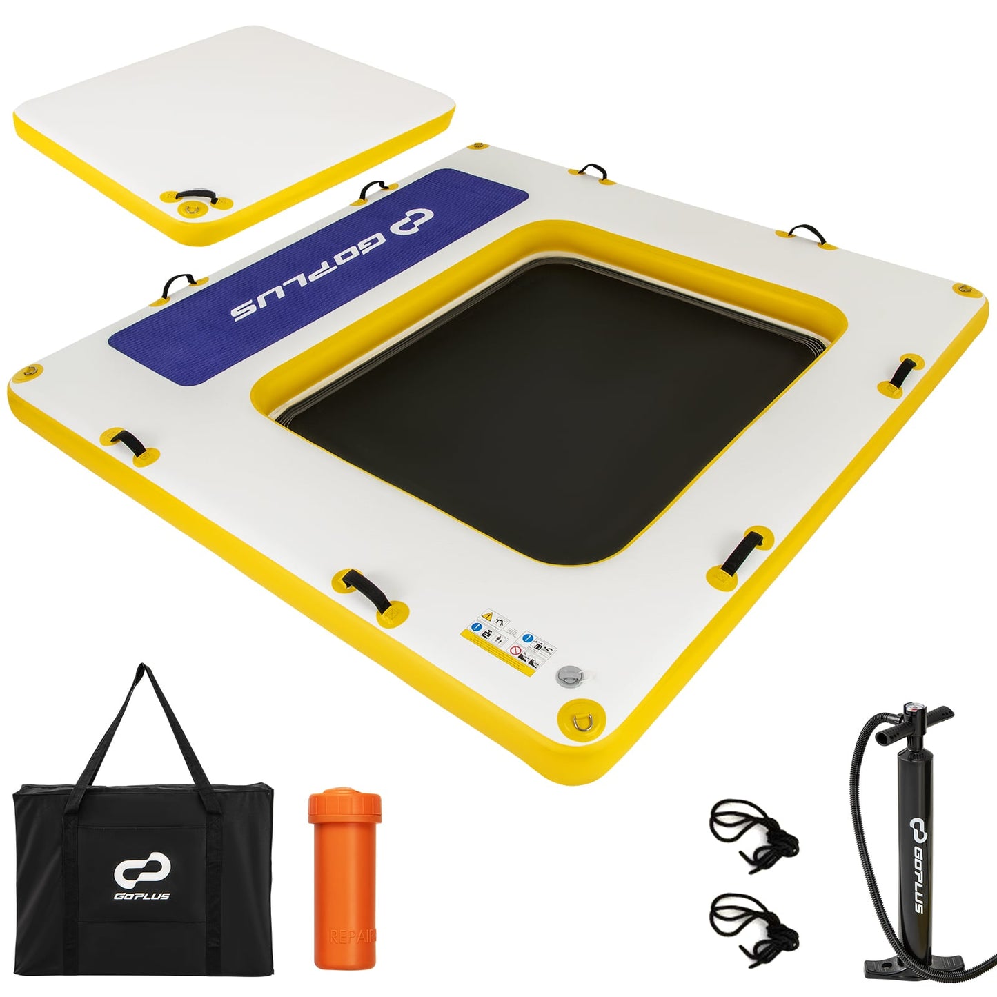 Plateforme de quai gonflable 8 pi x 8 pi, blanc