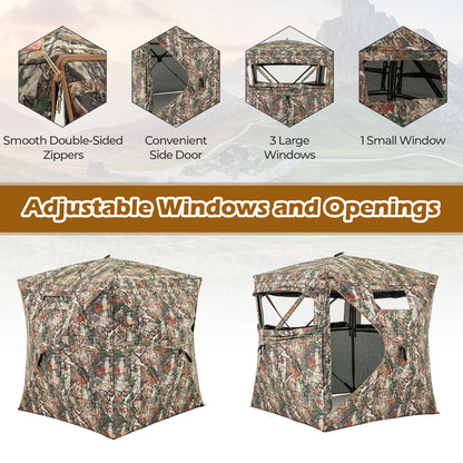 360° One Way See Through Hunting Blind Ground Blind with Portable Carrying Bag, Camouflage Tents at Gallery Canada