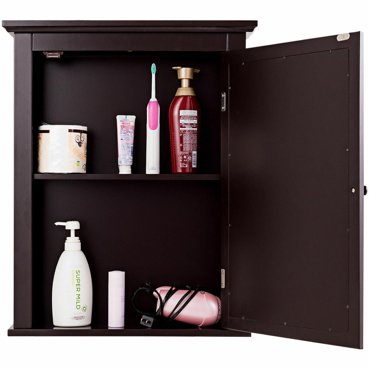 Bathroom Wall Mounted Storage Mirror Medicine Cabinet, Brown Wall Cabinets at Gallery Canada
