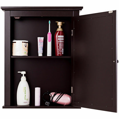 Bathroom Wall Mounted Storage Mirror Medicine Cabinet, Brown Wall Cabinets at Gallery Canada