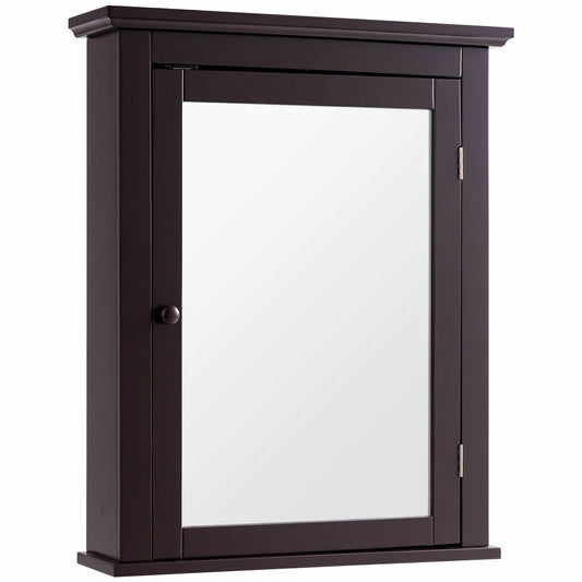 Bathroom Wall Mounted Storage Mirror Medicine Cabinet, Brown Wall Cabinets Brown at Gallery Canada