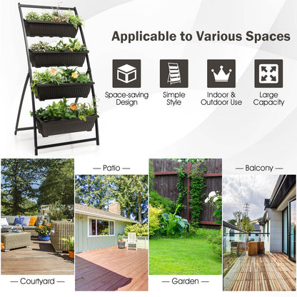 4-Tier Vertical Raised Garden Bed, M, Black Raised Garden Beds at Gallery Canada